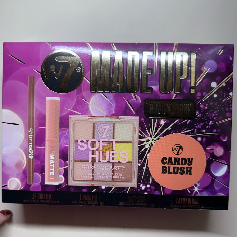 NEW W7 All Made Up Holiday Look Collection Soft Hues Candy Blush Makeup Set 4PC
